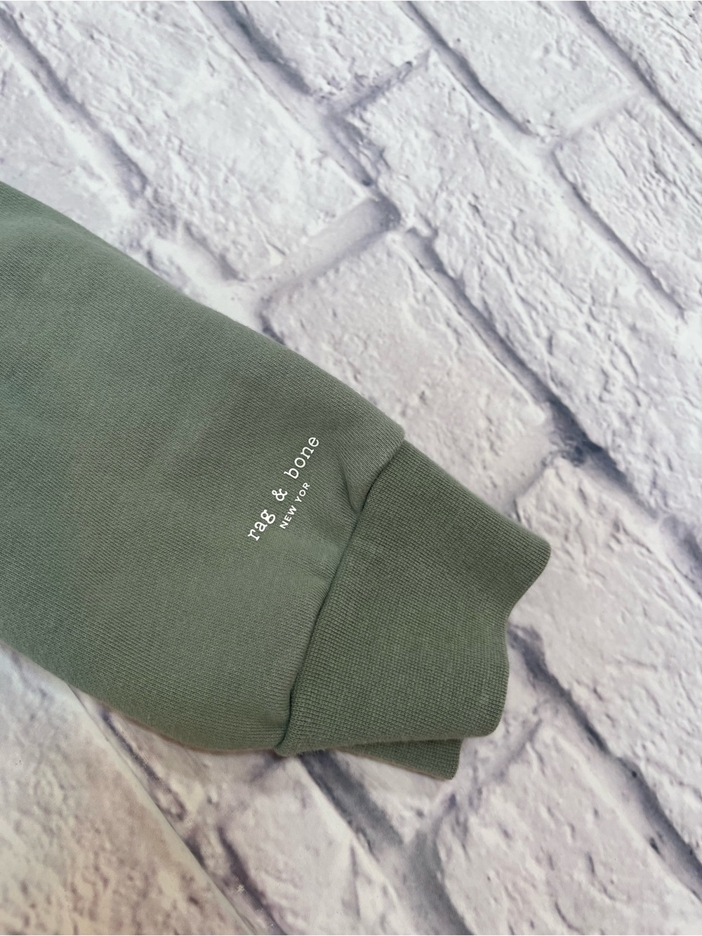 rag & bone light olive Green Half-Zip Pullover sweatshirt L - Picture 7 of 8